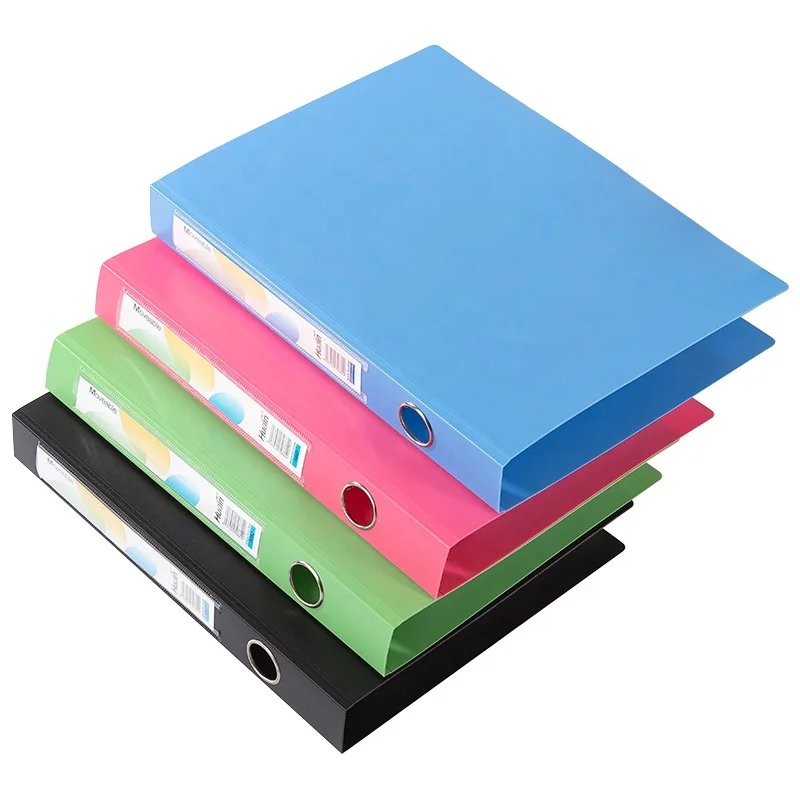 Wholesale A4 PP Cover 2 3 4 Ring Loose Leaf Custom Ring Binder Document File Folder