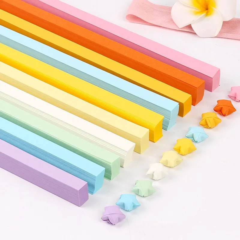 Colorful Glitter Star Strip Origami Set Children Handmade Origami DIY Gift Paper Glitter Origami