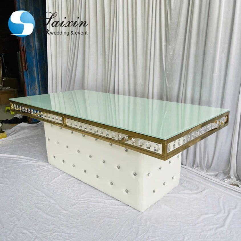 ZT-150G wedding furniture luxury stainless steel wedding table for events wedding crystal table