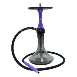 New design Wholesale aluminum alloy smoking luxury glass shisha hookah stainless steel Alpha hookah