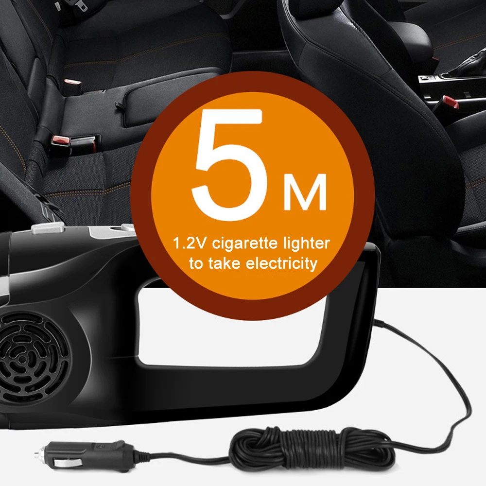 120W 3600 мбар машинный Вакуумный Очиститель высокого давления всасывания Ручной мини формата 12 вольт 5 метр лапши для сухой и влажной уборки двойного назначения очиститель салона