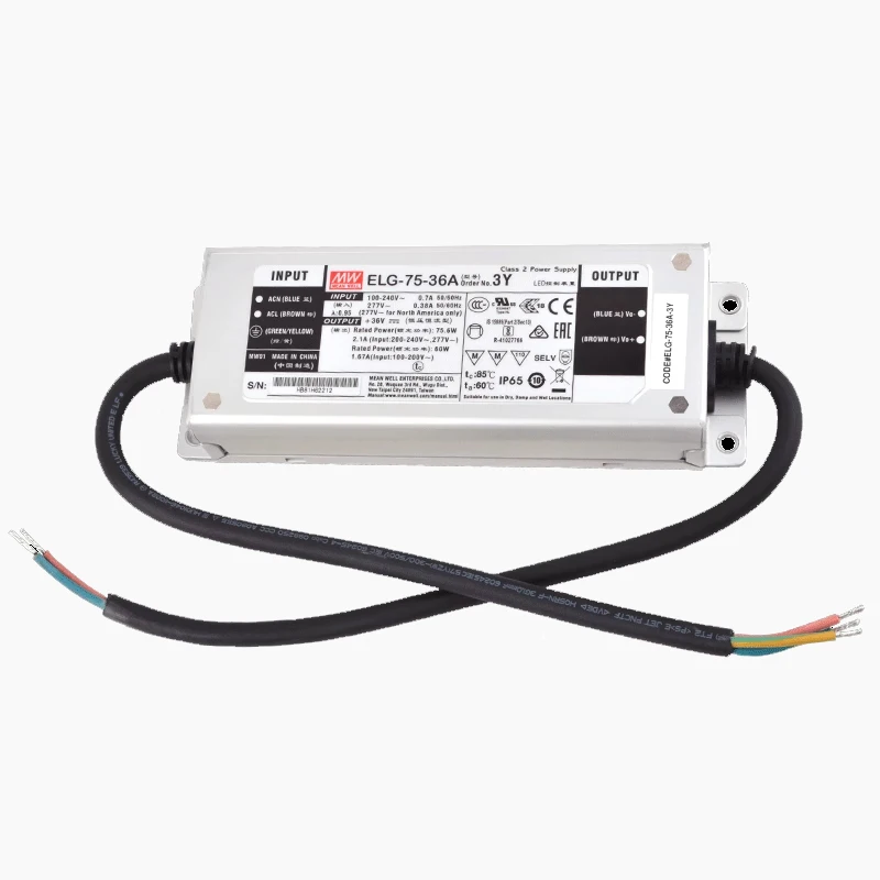 60W 75W Mean Well ELG-75-36A-3Y IP67 Waterproof Submersible Led Driver For Outdoor led Lighting 36V 2.1A