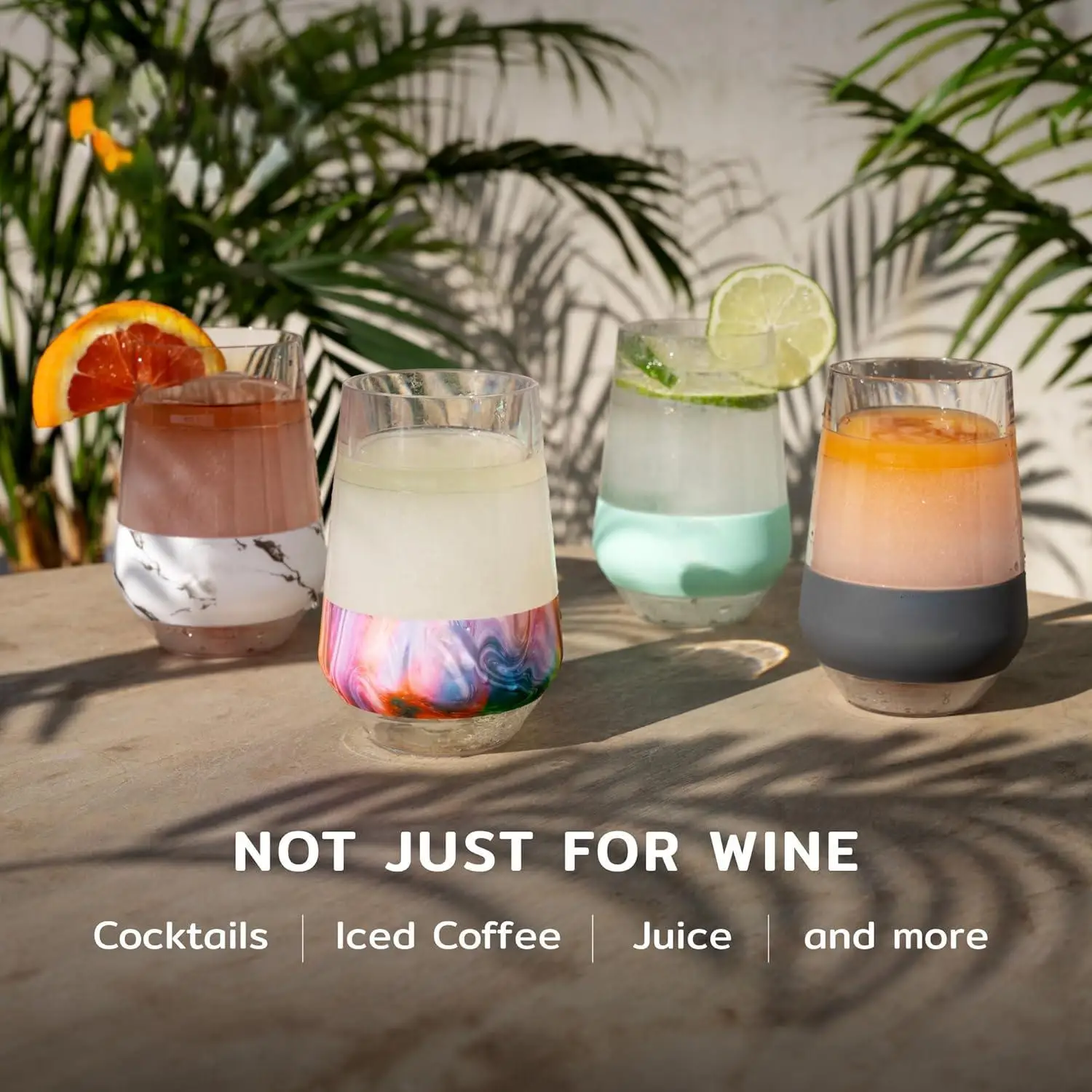 New Style Freeze Transparent Double Wall Beer Mugs Glasses With Grey Silicone Band