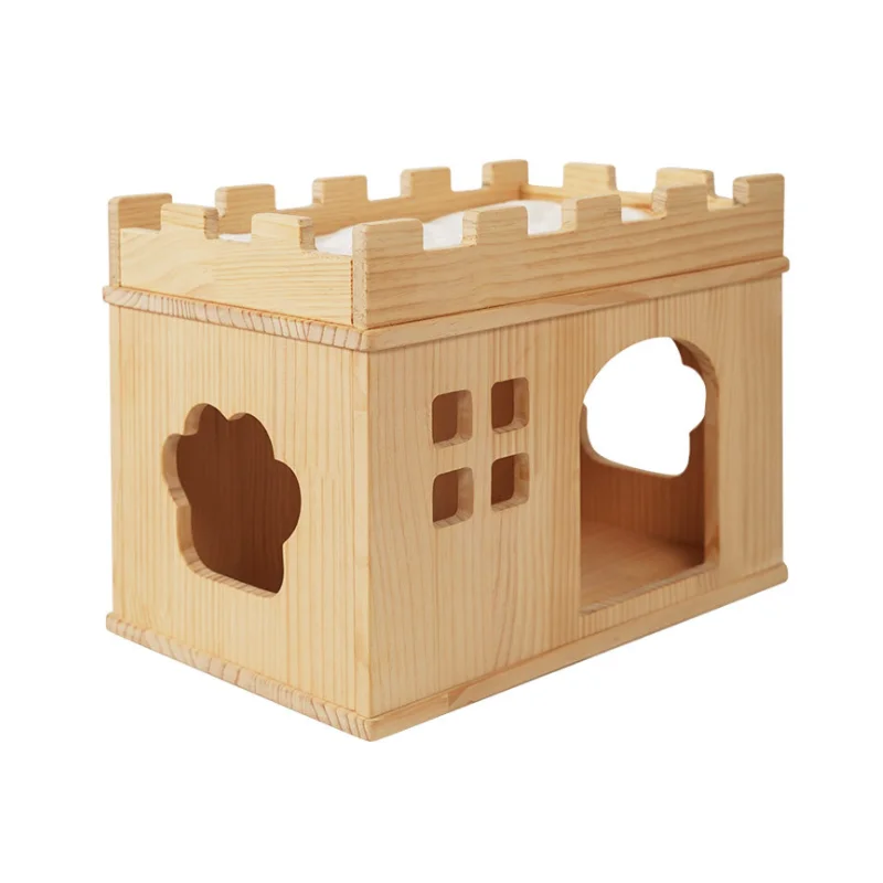 small funny house funny wooden with cat tree