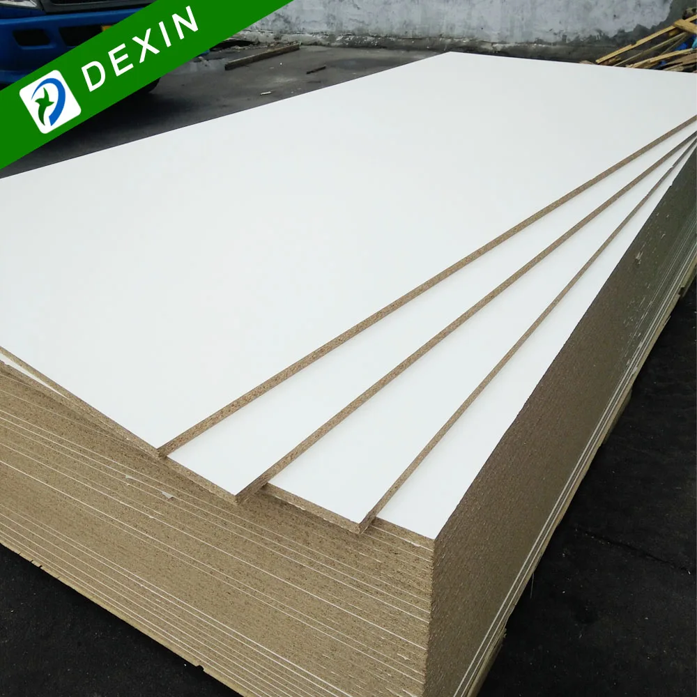 Wood Grain, Marble Grain, Solid Color 10mm 16mm 18mm White Melamine Faced Particle Board/ Chipboard for Furniture
