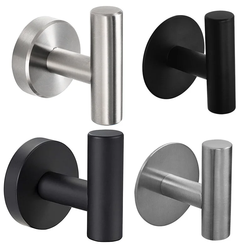 Kitchen Robe Bathroom Self-Adhesive Coat Towel Hooks Wall Hangers Hooks Anti-Skid Heavy-duty 304 Stainless Steel Hanging Hook