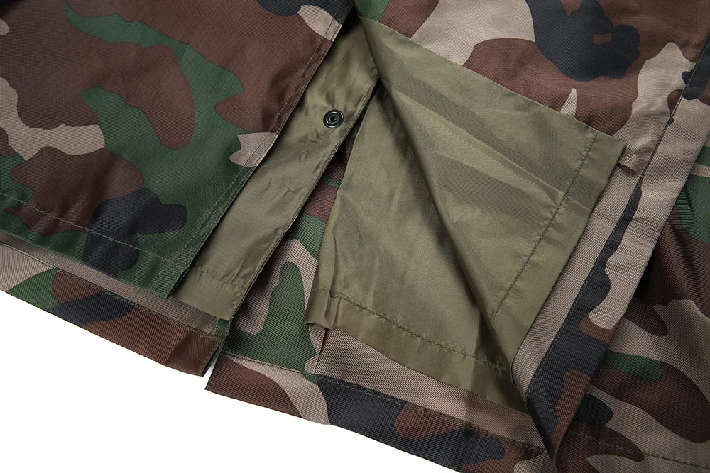 XINXING Waterproof Windproof Nylon Fabric PVC Coating Long Sleeve Overcoat Outdoor Duty Tactical Camo Rain Cape Poncho