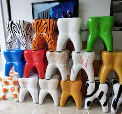 2019 New Design Resin FRP Tooth-shape  Cute Table And Chair