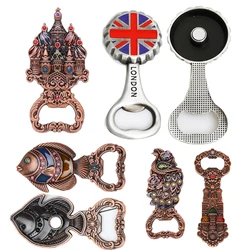 Manufacturer Custom 3D Metal Tourist Souvenir Custom Refrigerator Fridge Magnet Bottle Opener