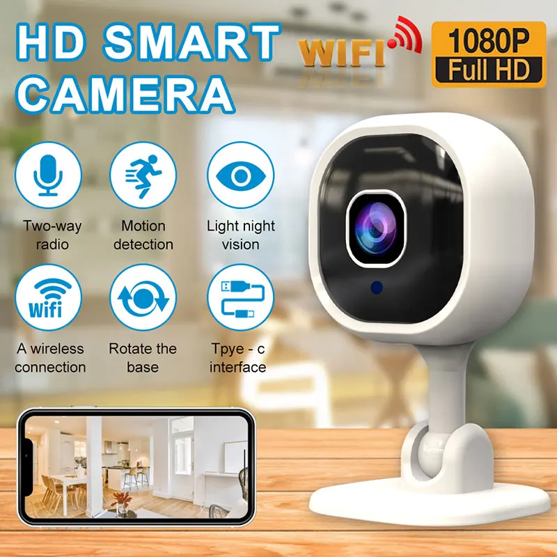 HD WiFi Home Security Camera Two Way Audio Surveillance 360 Rotate Night Vision Smart Camara de Seguridad Baby Monitor