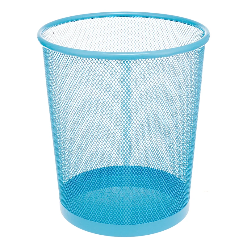 Home Office Accessories Lightweight Waste Container Trash Can 6 Gallon Round Wastebasket Metal Mesh Garbage Bin