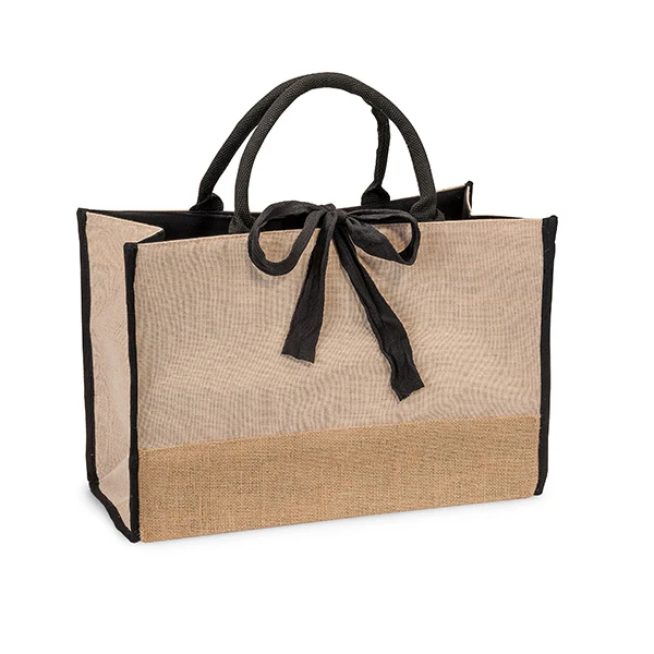 
Black handle jute bag custom print promotional 100% cotton canvas tote bag wholesale 