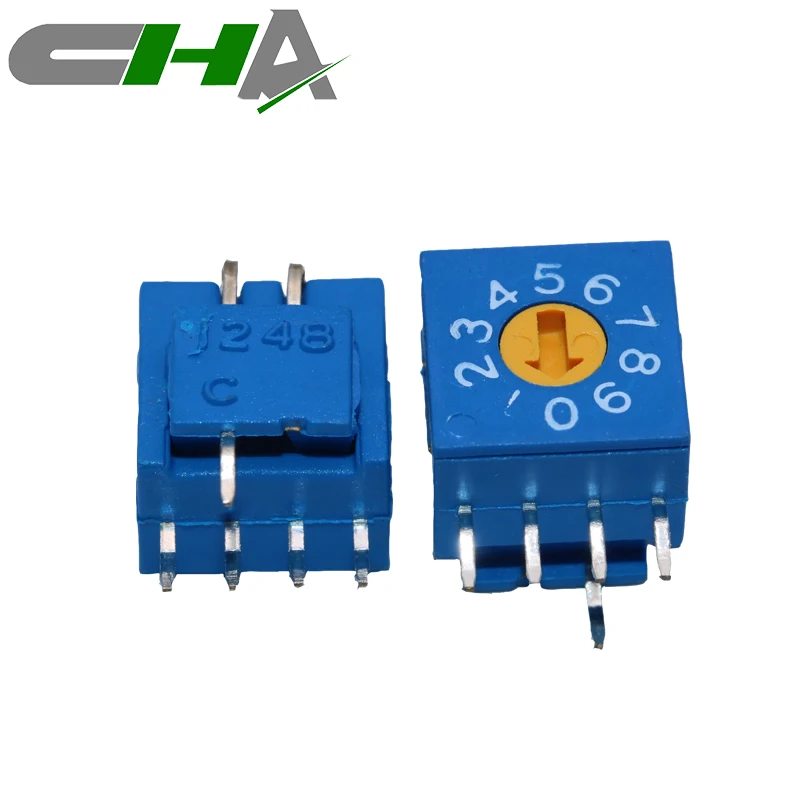 CHA blue rotary switch 10 positions For industrial equipment right angle rotary switch