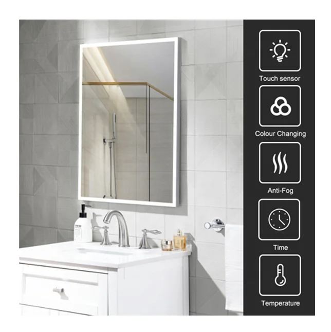 Hotel Mirror Manufacturers led bathroom mirror Light Plug Smart Bathroom Mirror With Music