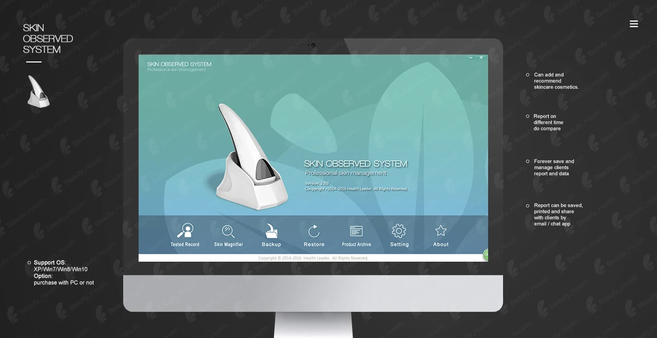 Новые технологии, анализатор кожи лица, портативный USB-аппарат, автоматический сканер, умный анализатор кожи