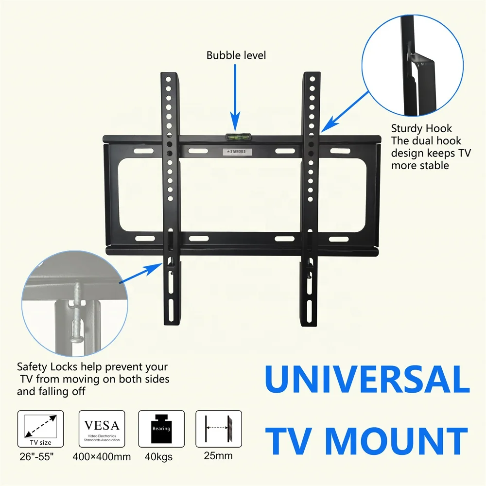 Fixed TV wall mount