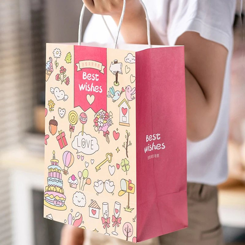 personalized white flat kraft shopping paper bag small recyclable virgin ice cream cups gift package with twisted handle