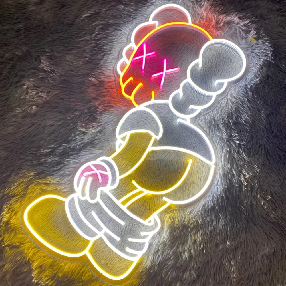 Неоновая вывеска на заказ в виде комиксов kaws уличная мода неоновая настенная декоративная для