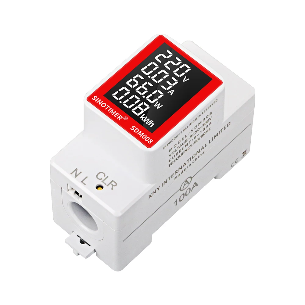 Hot sale 50-300V 100A LCD display Voltage, Current, Active Power, kWh indicator, kWh meter with backlight and reset funtion