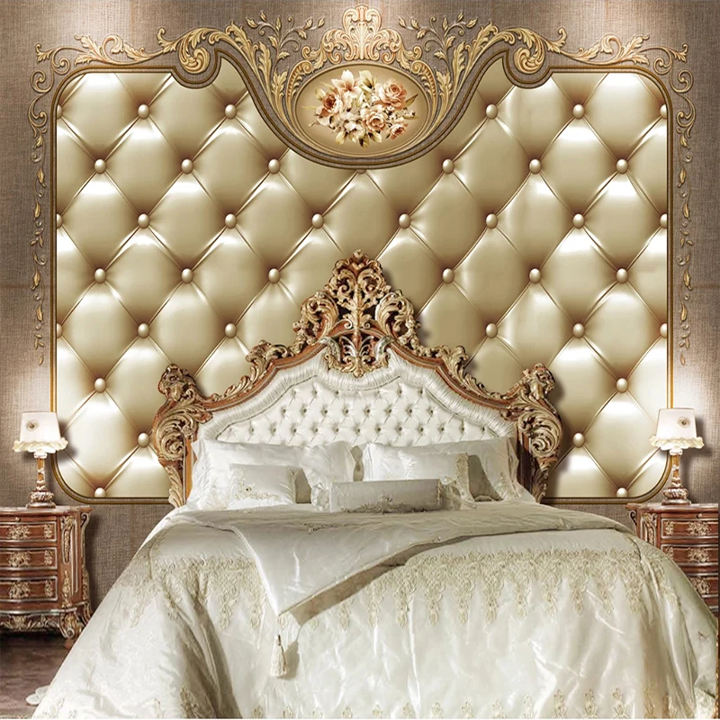 Custom 3D Photo Wallpaper For Bedroom Walls Mural European Style Soft Bag Luxury Living Room TV Background Decor Wall Painting