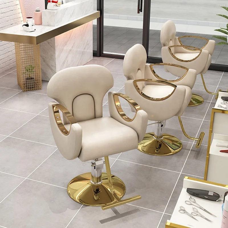 Wholesale Lifting Swivel Furniture Styling Sillas De Barbero Recliner Barber Reclining Hairdressing Chair For Beauty Hair Salon