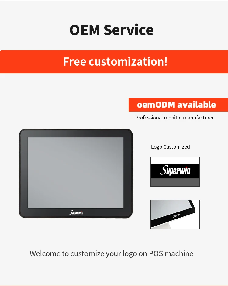 All in one pos windows touch 15.1 Inch wall mount Kitchen  pos systems for coffee shop