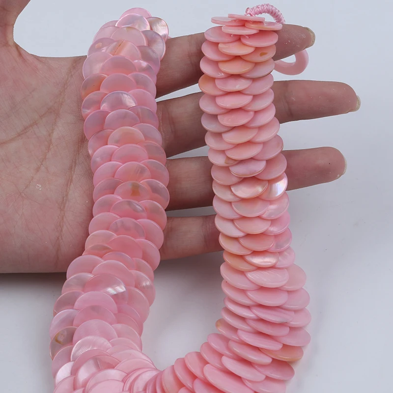 Zhuji Wholesale Natural Pink Fish Scale Mother Of Shell Necklace For Women Wearing