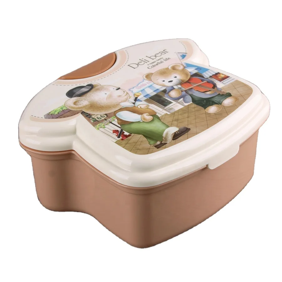 Wholesales Promotion Lovely Clothes design Food Grade Plastic Kids Bento LunchBox with Cutlery Set