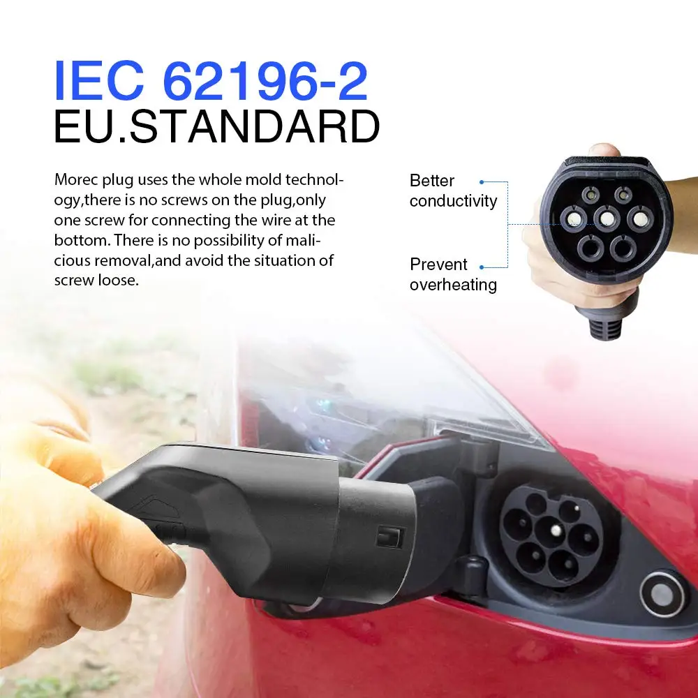 11KW ev charger 16A 3 phase Type 2 electric vehicle charger station Level 2 IEC 62196-2 plug wallbox home ev charger