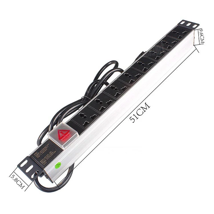 Geteknet 1u 8 way Multipurpose socket 8 port 250V Power Distribution unit rack mount equipment Control Pdu for rack cabinet