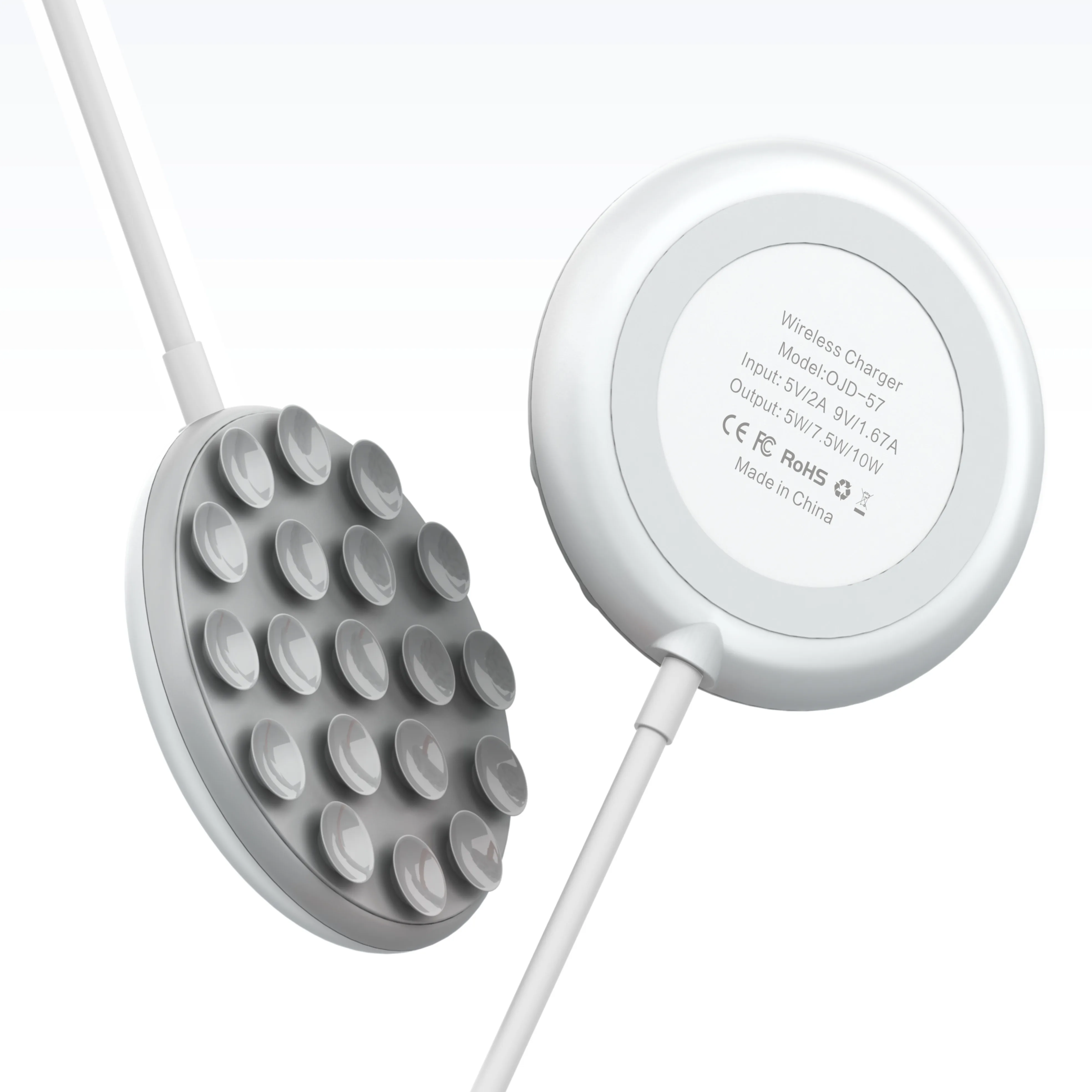 
2020 OJD suction cup 10w fast charger portable mobile phone wireless charger 