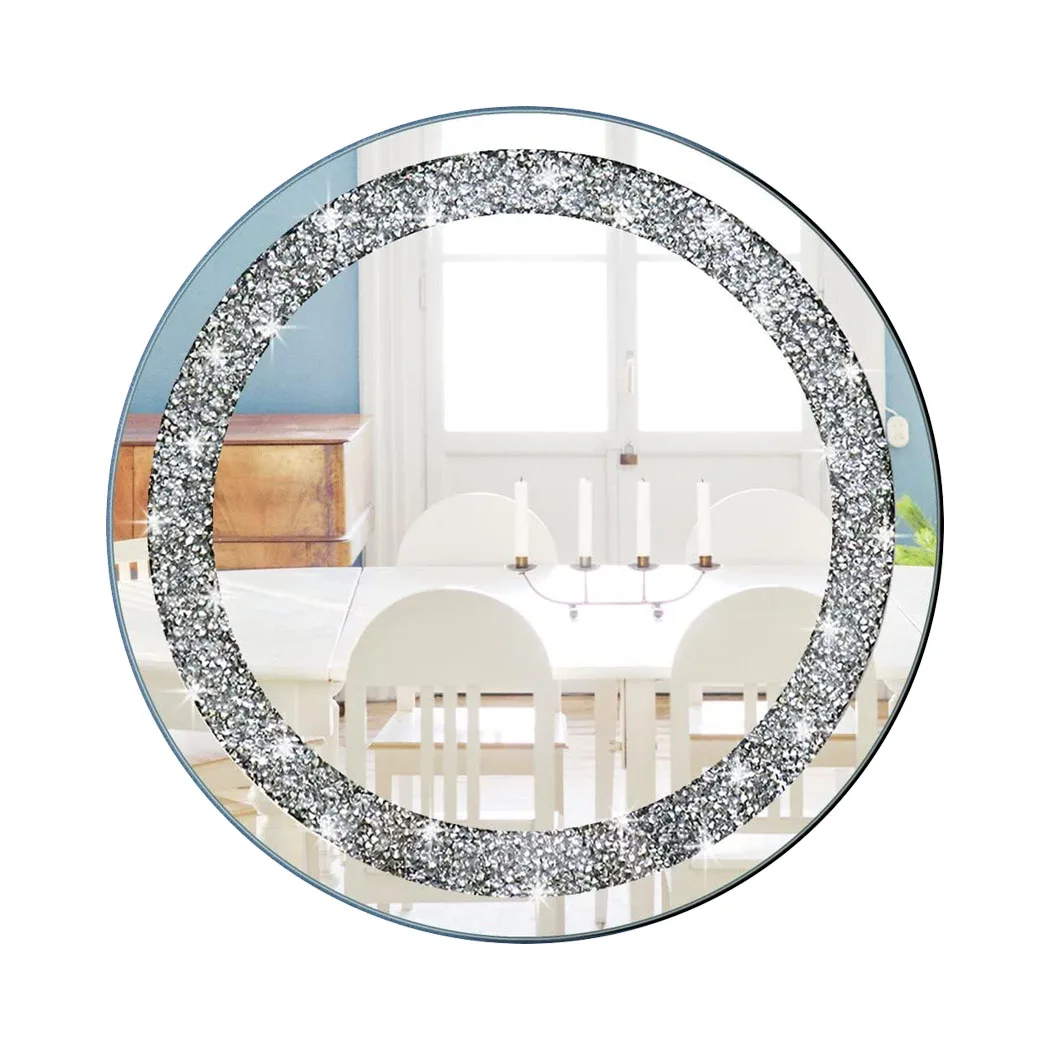 Crystal Crushed Diamond room Mirror for Wall Decoration Wall Hang Frameless Sparkly  Silver or Glass Stun Home Diamond Decor