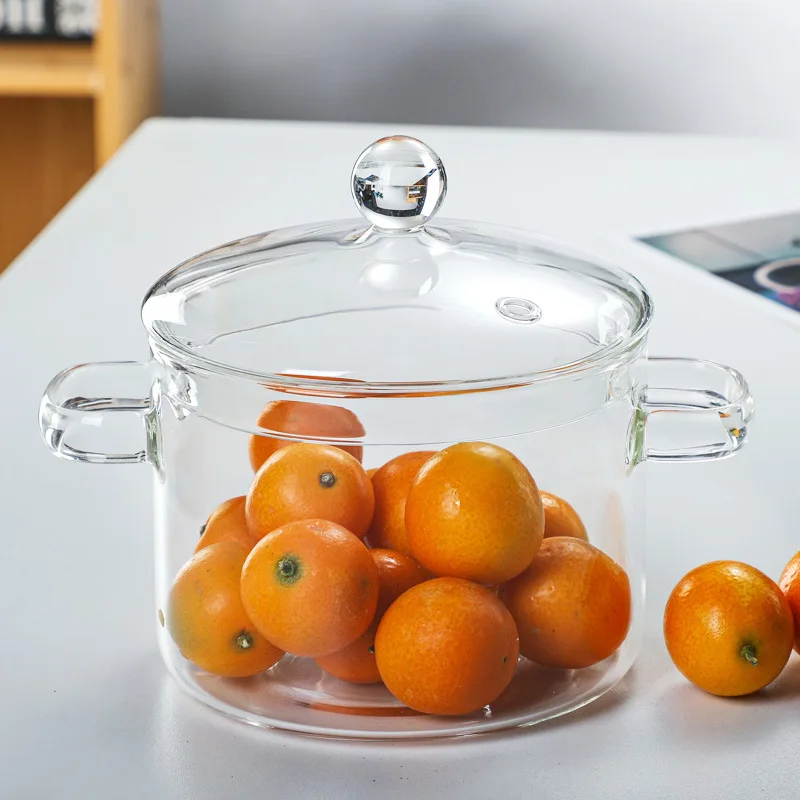 New arrival Glass Saucepan with Cover Heat-resistant Glass Stovetop Pot and Pan with Lid The Best Handmade Glass Cookwar