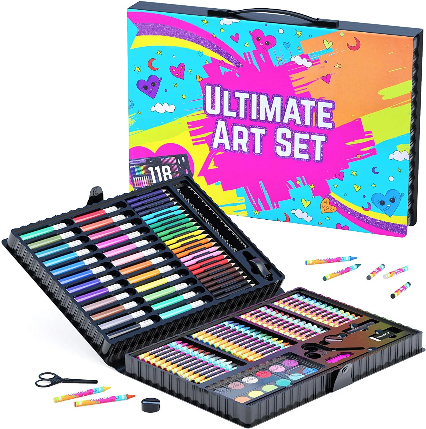 118 pcs Arts and Crafts Supplies professional drawing painting art stationery kids art sets