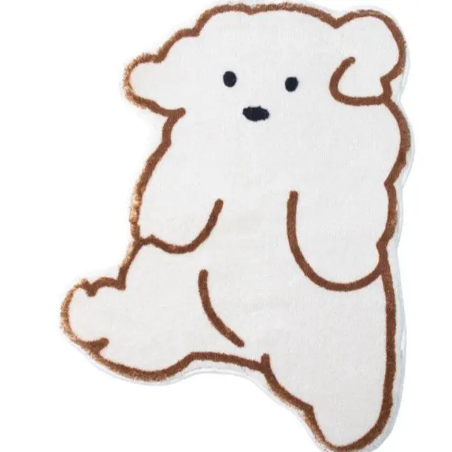 non slip bath mats Cute dog polyester mat plush and thick mat for bath room