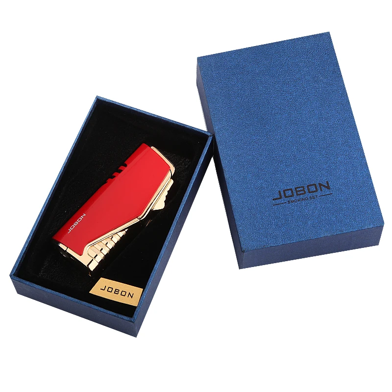  Оптовая продажа трехструйная газовая Бутановая Зажигалка JOBON с голубым пламенем заправляемая на заказ аксессуары для курения