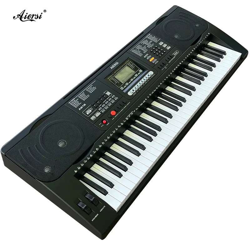 Aiersi Electronic Piano 61-Key Simulation Piano Keys Touch Function MIC Jack Professional Portable Electronic Organ for Teacher