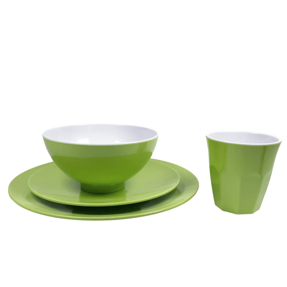 
Durable Melamine Dinnerware Set Tableware Dinner Plate Bowl Set in Assorted Colors 
