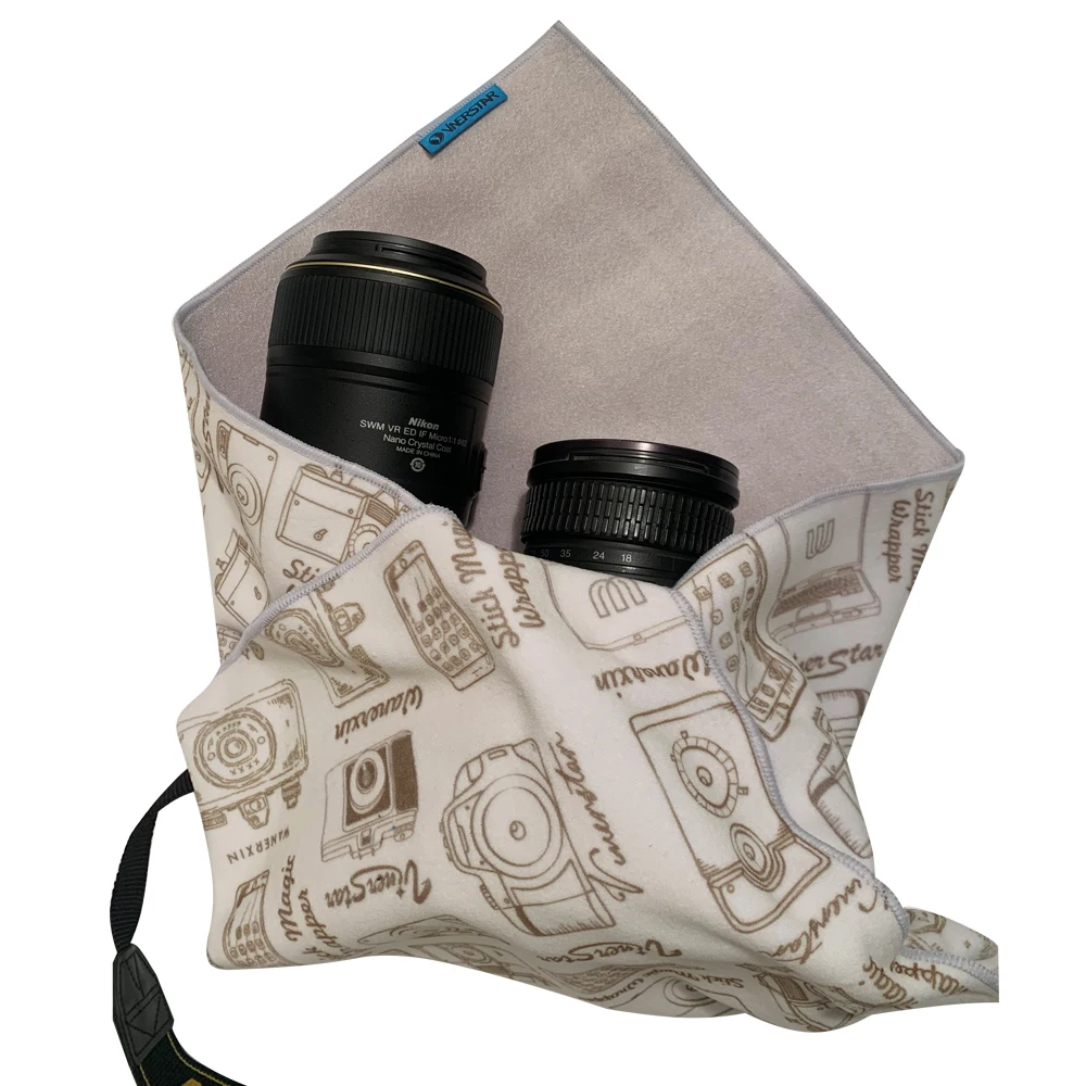 Camera SLR Liner Lens Wrapper Bags Camera Stick Wrapped Cloth Adhesive hook loop Double Sides Oem Soft Bag Convenient 100