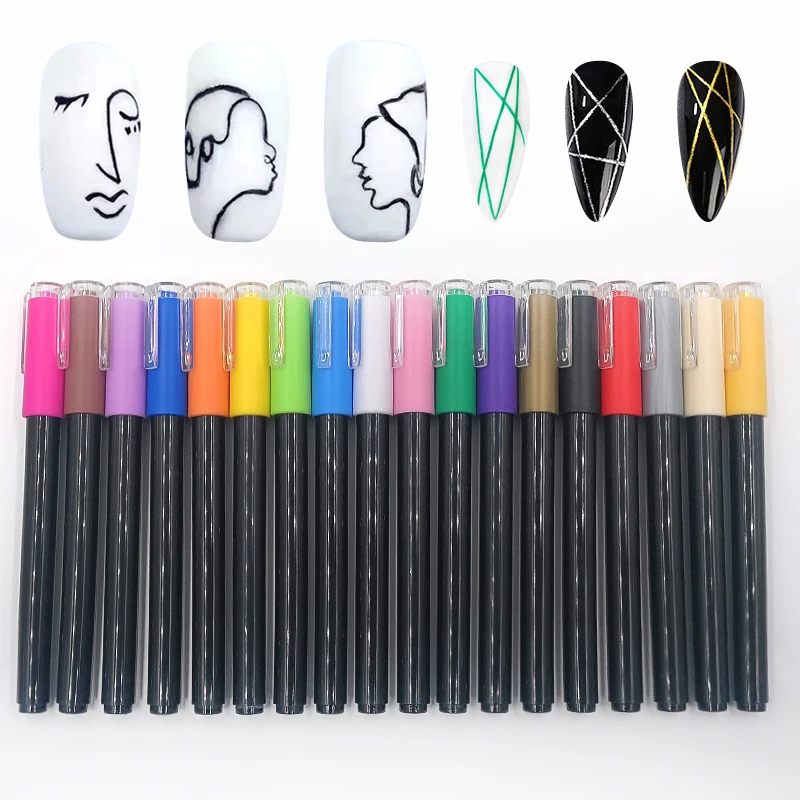 New Arrivals Gel Painting Uv Led Oil Nail Art Painting Pen 0.7 mm Tip Nail Painting Pen