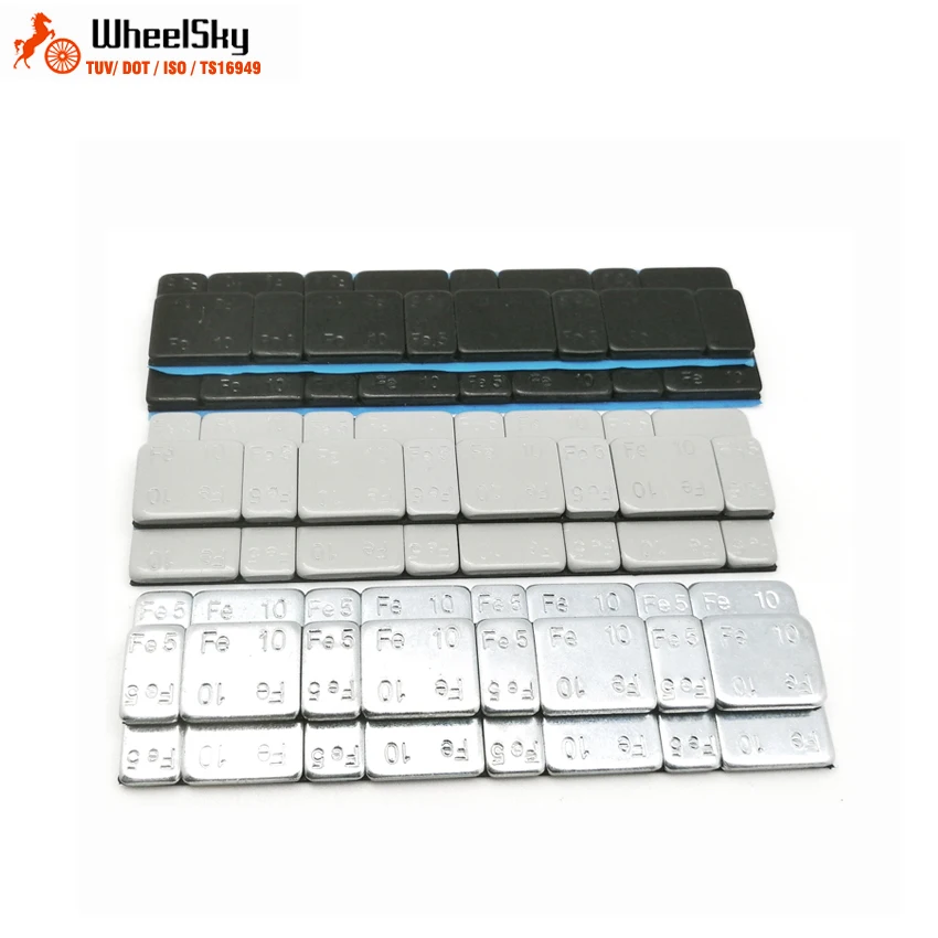 Wheelsky FA-1SA ( 5 г + 10 г) x4 60 г, круглая угловая лента, стальные балансировочные Fe, клейкие колесные весы