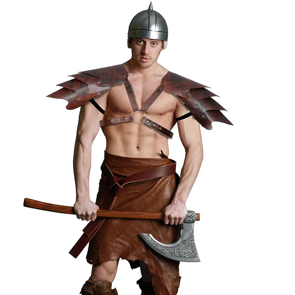 Halloween COSPLAY prom performance props accessories retro Viking warrior armor shoulder armor helmet