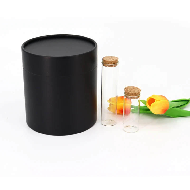 Customized Printing Packaging Glass Test Tube With Cork Cylinder Paper Tube Cardboard Packaging Boxes Tube With EVA Insert