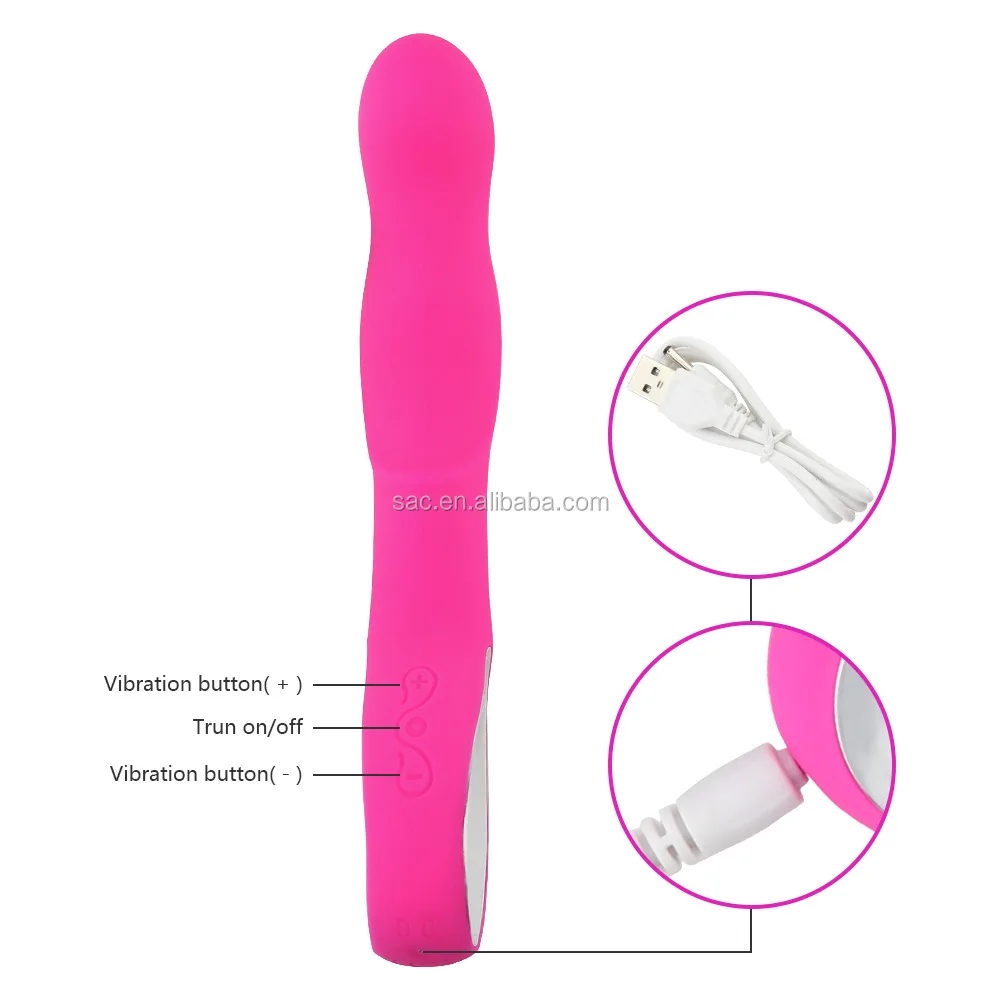 SacKnove Hot USB 10 Speed Silicone Dual Vagina Stimulation Adult AV Wand Massager Couples Sex Vibrator Women Toys