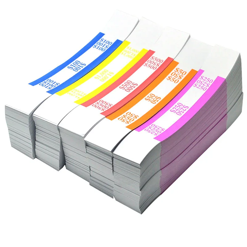 
Customized design currency banknote strap money bands for quick accounting 