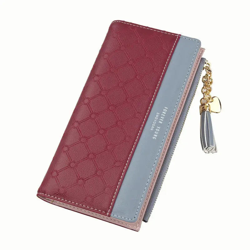 Fashion Design Long PU Leather Ladies Card Holder Purse Women Teen Wallet