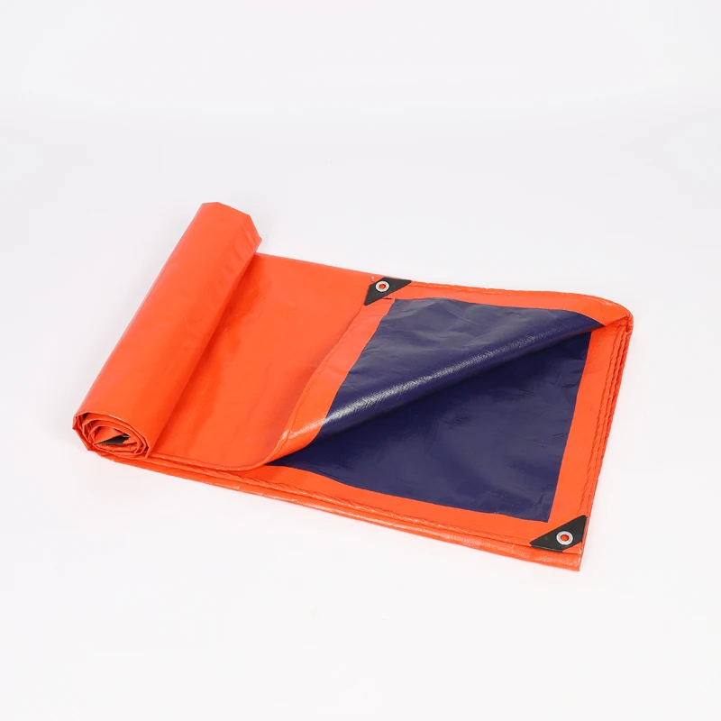 Dark blue orange tarpaulin Wholesale thickened rainproof waterproof sunscreen tarpaulin PE tarpaulin