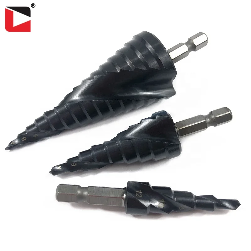 4-12/4-20/4-32mm Spiral flute high speed steel step drill bit for stainless steel