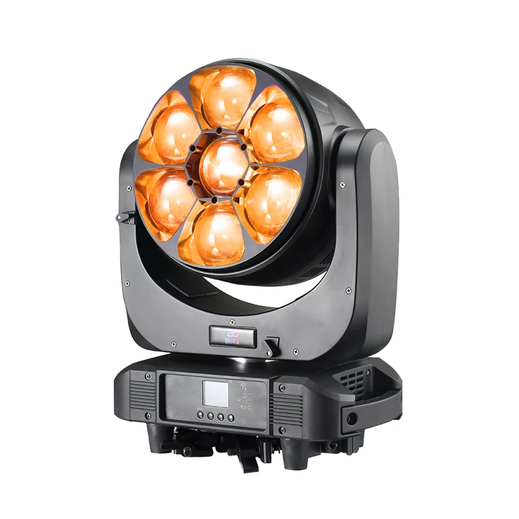 Сверхлучевые светодиодные фонари, выходящие за рамки освещения, 7x60 Вт, большие B-EYE, светодиодные фары с подвижными головками со складными крючками