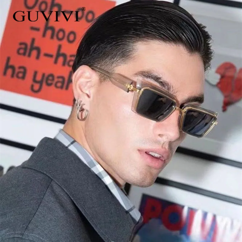 GUVIVI 2023 Hot Custom logo Hip Hop Square vintage Cat Eye Sunglasses For Women Personality Shades Luxury Brand Sun Glasses